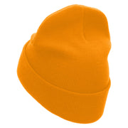 Three Jets Embroidered 12 Inch Long Knitted Beanie - Yellow OSFM