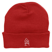 Sacred Triangles Embroidered 12 inch Acrylic Cuffed Long Beanie - Red OSFM