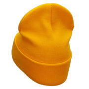 Flamenco Dancer Embroidered 12 Inch Long Knitted Beanie - Yellow OSFM