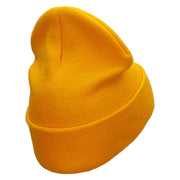 Flamenco Dancer Embroidered 12 Inch Long Knitted Beanie - Yellow OSFM