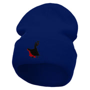 Flamenco Dancer Embroidered 12 Inch Long Knitted Beanie - Royal OSFM