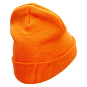 Nerd Embroidered 12 Inch Long Knitted Beanie - Orange OSFM