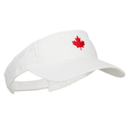 Canada Flag Maple Leaf Embroidered Pro Style Cotton Washed Visor