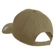 US Navy Retired Flag Embroidered Solid Cotton Twill Low Profile Strap Cap - Khaki OSFM