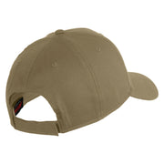 US Navy Retired Flag Embroidered Solid Cotton Twill Low Profile Strap Cap - Khaki OSFM