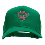 Catcher Mask Logo Embroidered Twill Mesh Cap