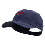 Cute Little Crab Embroidered Low Profile Dyed Cotton Twill Cap - Navy OSFM