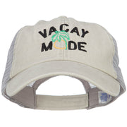 Vacay Mode Embroidered Washed Twill Trucker Cap