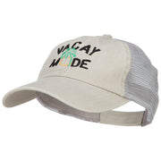 Vacay Mode Embroidered Washed Twill Trucker Cap