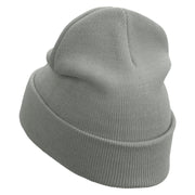 Bar Pirate Embroidered 12 inch Acrylic Cuffed Long Beanie - Grey OSFM