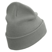 Bar Pirate Embroidered 12 inch Acrylic Cuffed Long Beanie - Grey OSFM