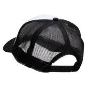 Level Up Embroidered Two Tone Polyester 5 Panel Foam Front Mesh Back Cap - Black-White OSFM