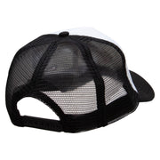 Level Up Embroidered Two Tone Polyester 5 Panel Foam Front Mesh Back Cap - Black-White OSFM