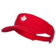 Canada Flag Maple Leaf Embroidered Pro Style Cotton Washed Visor