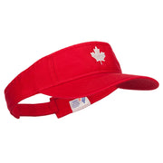 Canada Flag Maple Leaf Embroidered Pro Style Cotton Washed Visor