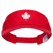 Canada Flag Maple Leaf Embroidered Pro Style Cotton Washed Visor