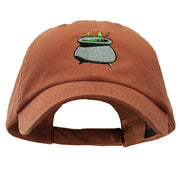 Halloween Cauldron Embroidered Garment Washed Cotton Twill cap