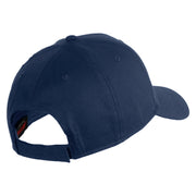 US Navy Retired Flag Embroidered Solid Cotton Twill Low Profile Strap Cap - Navy OSFM
