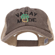 Vacay Mode Embroidered Washed Twill Trucker Cap