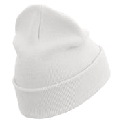 Bar Pirate Embroidered 12 inch Acrylic Cuffed Long Beanie - White OSFM