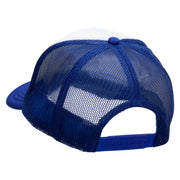 Level Up Embroidered Two Tone Polyester 5 Panel Foam Front Mesh Back Cap - Royal-White OSFM