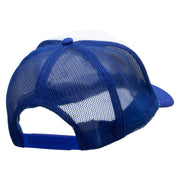 Level Up Embroidered Two Tone Polyester 5 Panel Foam Front Mesh Back Cap - Royal-White OSFM