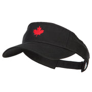 Canada Flag Maple Leaf Embroidered Pro Style Cotton Washed Visor