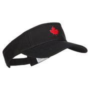 Canada Flag Maple Leaf Embroidered Pro Style Cotton Washed Visor