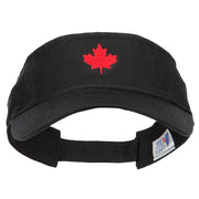 Canada Flag Maple Leaf Embroidered Pro Style Cotton Washed Visor