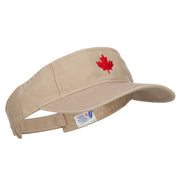 Canada Flag Maple Leaf Embroidered Pro Style Cotton Washed Visor