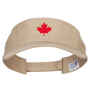 Canada Flag Maple Leaf Embroidered Pro Style Cotton Washed Visor