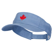 Canada Flag Maple Leaf Embroidered Pro Style Cotton Washed Visor