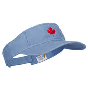 Canada Flag Maple Leaf Embroidered Pro Style Cotton Washed Visor