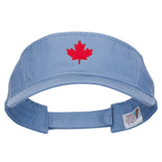 Canada Flag Maple Leaf Embroidered Pro Style Cotton Washed Visor