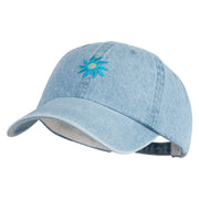 Mirrored Spiral Pinwheel Flower Iron On Patched Denim Cap - Light blue OSFM