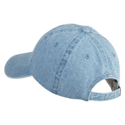 Mirrored Spiral Pinwheel Flower Iron On Patched Denim Cap - Light blue OSFM