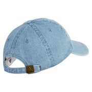 Mirrored Spiral Pinwheel Flower Iron On Patched Denim Cap - Light blue OSFM