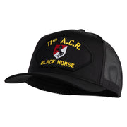 11th A.C.R. Black Horse Patched Solid Cotton Twill Mesh Prostyle Cap - Black OSFM