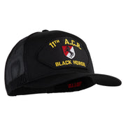 11th A.C.R. Black Horse Patched Solid Cotton Twill Mesh Prostyle Cap - Black OSFM