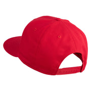 Old English White H Patched Cotton Twill Flat Bill Cap - Red OSFM