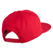 Old English White H Patched Cotton Twill Flat Bill Cap - Red OSFM