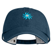 Mirrored Spiral Pinwheel Flower Iron On Patched Denim Cap - Dark blue OSFM