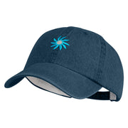 Mirrored Spiral Pinwheel Flower Iron On Patched Denim Cap - Dark blue OSFM