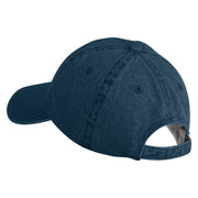 Mirrored Spiral Pinwheel Flower Iron On Patched Denim Cap - Dark blue OSFM
