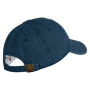 Mirrored Spiral Pinwheel Flower Iron On Patched Denim Cap - Dark blue OSFM