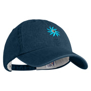Mirrored Spiral Pinwheel Flower Iron On Patched Denim Cap - Dark blue OSFM
