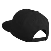 Old English White H Patched Cotton Twill Flat Bill Cap - Black OSFM