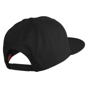 Old English White H Patched Cotton Twill Flat Bill Cap - Black OSFM