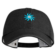 Mirrored Spiral Pinwheel Flower Iron On Patched Denim Cap - Black OSFM