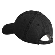 Mirrored Spiral Pinwheel Flower Iron On Patched Denim Cap - Black OSFM